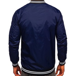 แจ็คเก็ตเบสบอลขนแกะสไตล์เท่สำหรับผู้ชายเสื้อแจ็คเก็ตนักบอลแบบทำมือสำหรับฤดูใบไม้ร่วง - Product Image 3