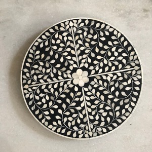 Plateau d'incrustation de nacre de haute qualité organisateur de plateau de service Lazy Susan, plateau tournant rond rotatif pour la cuisine - Product Image 2