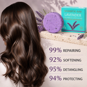 Handmade Organic Lavender Shampoo Bar Private Label Anti-Dandruff Nourishing Moisturizing Refreshing Solid Vegan 60g 2-in-1 - Product Image 3