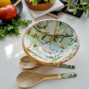 Natural Handmade <b>Wooden</b> <b>Salad</b> <b>Bowl</b> for Kitchen Dining Snacks Fruits and Daily Serving - Product Image 1