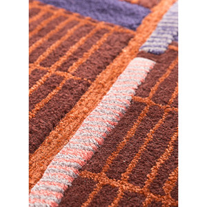 "Geometric <b>Red</b> & Orange Hand Tufted <b>Wool</b> & Viscose Home Rugs-3D Models 3D Rugs & Room Rugs" - Product Image 3