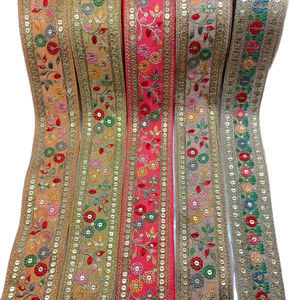 Jacquard <b>Ribbon</b> Tulle Net Trimming Custom Embroidery Braided <b>Lace</b> Trim Flower Style 2-2.5" Width for Bags Footwear Curtains - Product Image 1