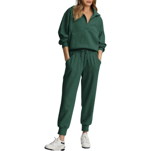 Ensemble de survêtements pour femmes-Ensemble décontracté 2 pièces Tenues Sweat-shirt à capuche avec poche Manches longues avec ensemble pantalon patchwork - Product Image 3