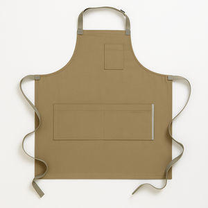 Simple Gray Canvas Bib <b>Apron</b> with Pockets Machine Washable Eco-Friendly for Cleaning Supplies - Product Image 2