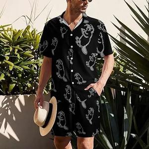Men's Casual Summer Slim Tracksuit 2-Piece <b>Set</b> with <b>Short</b> Sleeve <b>Tshirt</b> <b>and</b> <b>Shorts</b> Fashion Printing Pattern Clothing - Product Image 2