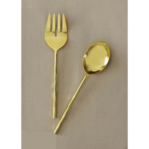 Cuchara de Acero Inoxidable de Alta Calidad, Diseño Moderno, Calibre Grueso, Pulido Espejo, Mango Ergonómico de Madera - Juego de Cubiertos para Hotel - Product Image 1