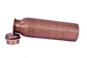 Bouteille d'eau antique en cuivre pur pour bureau, gym, yoga et ayurveda fabriqués à la main en Inde - Product Image 2