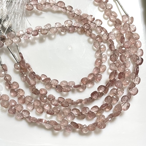 High Quality 4-4.5MM <b>Red</b> Strawberry Faceted Tiny Heart Shape Briolette Gemstone <b>Beads</b> Stone <b>Beads</b> Wholesale Supplier - Product Image 4