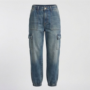 Pantalones Vaqueros Cargo de Cintura Alta para Mujer, Color Sólido, Transpirables, a la Moda, Jeans para Mujer, Precios al por Mayor, Calidad Premium, Pantalones Elegantes - Product Image 1
