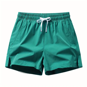 Short de bain cargo d'été personnalisable pour homme Nouveau modèle écologique tendance Décontracté Tissu uni en nylon extensible dans les quatre sens Motif solide - Product Image 1