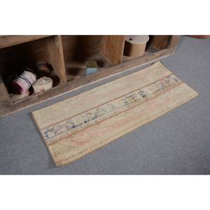 Alfombra rústica turca Vintage de 180cm x 440cm, diseño de retazos bohemio grande, látex de lana hecho en amarillo y azul para espacios acogedores - Product Image 5