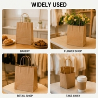 Bolsa de Papel Kraft Ecológica de Lujo con Asa Trenzada para Vino, Licores, Pizza y Sushi - Resistente y Autoportante