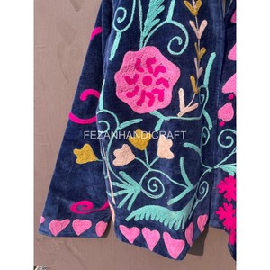 เสื้อแจ็คเก็ตผ้ากำมะหยี่ถักลายปักดอกไม้ซูซานี ผ้าฝ้าย สำหรับฤดูหนาว แบบยูนิเซ็กส์ - Product Image 3