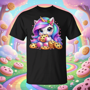 Unicorn Eating <b>Chocolate</b> Chip Cookies T-Shirt Men Women <b>Kids</b> - Product Image 3