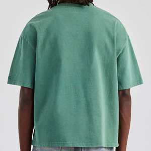 เสื้อยืดโอเวอร์ไซส์ผ้าคอตตอนถักน้ำหนัก 220 กรัม ซักย้อมสีแบบแอซิดวอช สำหรับผู้ชาย พร้อมโลโก้แบบกำหนดเอง - Product Image 2