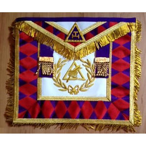 Delantales de oficial del Gran Capítulo del Arco Real con corona bordada de alta calidad hechos a medida 2025 delantales de diseño masónico personalizados - Product Image 1