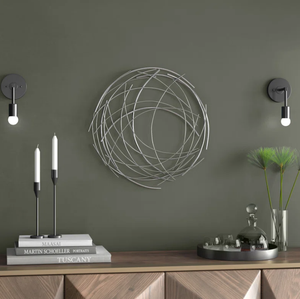 Decoración de pared de Metal plateado decoración interior y exterior colgante de pared hotel restaurante hogar sala de estar dormitorio arte decorativo 2025 - Product Image 5