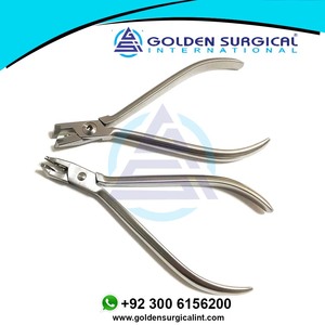Juego de alicates dentales de ortodoncia TC, alicates de ligadura de cortador de extremo distal plano Manual para alambres de arco, instrumentos quirúrgicos - Product Image 4