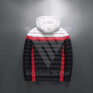 Service OEM ODM Veste matelassée coupe normale à capuche sur le devant pour hommes manteaux matelassés de couleur unie - Product Image 3