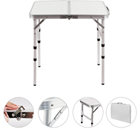 Table de Camping pliante Portable Table pliante extérieure en aluminium Table à lattes de Camp réglable en hauteur légère pour pique-nique