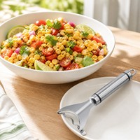 RVS maïsstripper, maïsontkorner, maïsafsnijder, zoete maïs cutter, BBQ salade voorbereidingskeukenhulp, groothandel