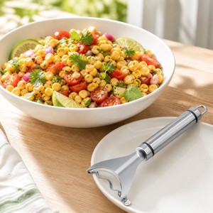 Alat Pengupas Jagung Stainless Steel, Pemisah Biji Jagung dari Batang, Pemotong Jagung Manis, Peralatan Dapur untuk Persiapan BBQ dan Salad, Grosir - Product Image 6
