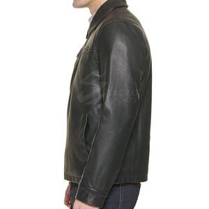 Nouvelle Meilleure Vente en Gros Veste en Cuir Ajustée pour Hommes Veste en Cuir Noir Veste de Haute Qualité Mode Britannique Veste en Cuir PU pour Hommes - Product Image 3