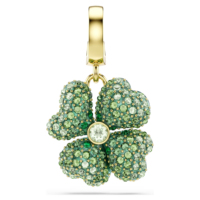 Collier pendentif trèfle à quatre feuilles en cristal vert de luxe plaqué or, bijou porte-bonheur pour femmes