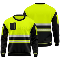 Camisa de Seguridad Reflectante de Manga Larga con Capucha, Personalizada con Logotipo, Clase 3, Fluorescente, Transpirable, de Poliéster, para Trabajo