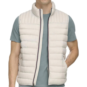 2025 personnalisé sans manches de haute qualité unisexe automne hiver personnalisé blanc plaine bulle vers le bas bouffant Softshell daim vestes pour hommes - Product Image 4