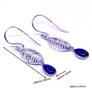 Pendientes Colgantes Únicos de Plata de Ley 925 con Baño de Oro y Tanzanita Clásica para Mujer, Ideales para Aniversario - Product Image 1