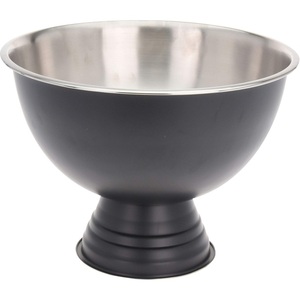 Logo personnalisé Laque noire en acier inoxydable Refroidisseur de vin Punch Bowl pour Party Beverage Servant en gros Exportateur en vrac - Product Image 1