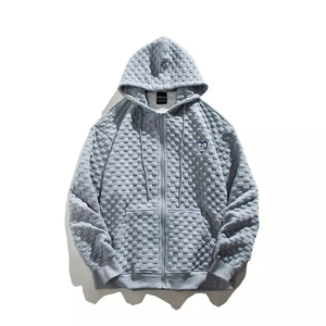 Sweats à capuche en relief 100% biologique pour homme, prix d'usine - Product Image 1