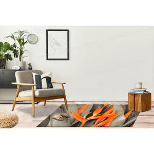 Gray Patchwork Printed Wool <b>Rug</b> Eco-Friendly Traditional Chenille <b>Nursery</b> <b>Rug</b> Bridesmaid Gift - Product Image 3