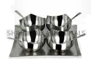 Tazón de Servir de Metal de Estilo Clásico, Tazón de Acero Inoxidable para Alimentos, Vajilla Atemporal para Mesa, Plato para Servir Ensaladas y Frutas, Cocina - Product Image 1