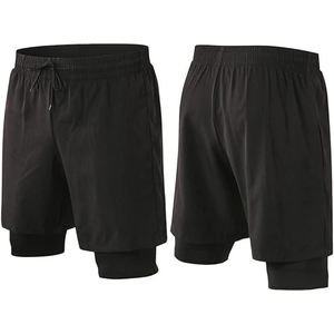 Short de course d'été à séchage rapide pour hommes Pantalon court 2 en 1 double couche pour entraînement, en maille respirante, extensible, pour gym et musculation - Product Image 5