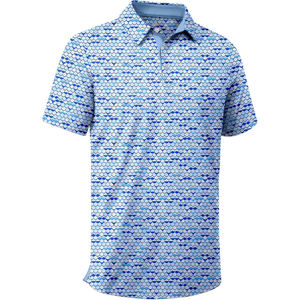 Chemise de golf pour homme en maille solide de haute qualité avec logo personnalisé, impression par transfert thermique, performance estivale - Product Image 1