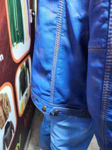 Vestes en jean en cuir bleu vieilli pour hommes, vestes en cuir de meilleure qualité, fabrication professionnelle, à prix réglable - Product Image 3