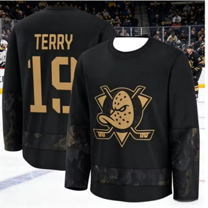Maillot de hockey sur glace personnalisé pour homme adulte, manches longues, col en V, 100% polyester, respirant, séchage rapide, uniforme d'équipe - Product Image 3
