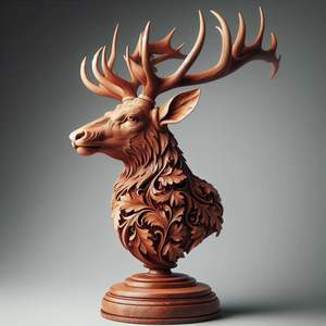 Sculpture en bois intemporelle sculptée avec une précision idéale pour les maisons indiennes traditionnelles et les thèmes de décoration culturelle - Product Image 6