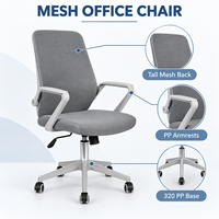 Chaise de bureau ergonomique moderne en maille, dossier haut, hauteur réglable, pivotante, pour bureau, école, hôpital, salle de réunion, bureau à domicile