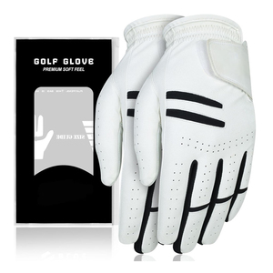 Guante de golf para hombre de cuero Cabretta auténtico de alta calidad unisex 100% de servicio OEM con logotipo personalizado de piel de oveja - Product Image 1