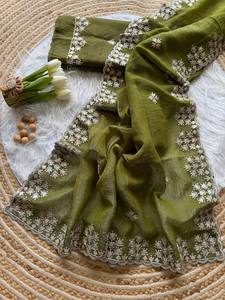 ส่าหรีผ้าไหมทอบริสุทธิ์สำหรับผู้หญิงชุดปาร์ตี้งานแต่งงานแบบอินเดียดั้งเดิมและปากีสถาน - Product Image 4