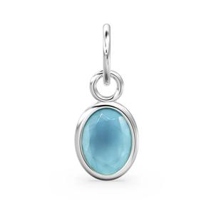 Piedra preciosa de Calcedonia Aqua Natural, Plata de Ley 925, diseño de bisel ovalado Simple, bonitos colgantes y dijes de joyería de moda - Product Image 4