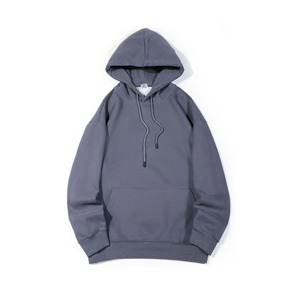 เสื้อฮู้ดคอกลมทรงหลวมสำหรับผู้ชายเสื้อสเวตเตอร์แบบมีฮู้ดสีทึบโอเวอร์ไซส์ออกแบบได้ตามต้องการ - Product Image 5