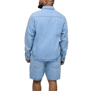 Novedad 2026: Chándal de invierno informal para hombre, talla grande, de mezclilla sólida, transpirable, ecológico y ligero, con logotipo bordado personalizado. - Product Image 2