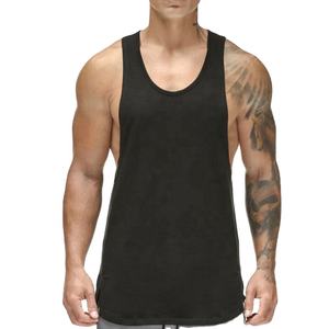 Camiseta sin mangas de tela deportiva con logotipo personalizado para gimnasio, camiseta sin mangas para entrenamiento físico de secado rápido para culturista para hombre - Product Image 1