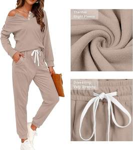 Conjunto Deportivo Casual de Felpa para Mujer con Cierre de Cremallera, Diseño de Secado Rápido y Transpirable - Estilo Invernal - Product Image 1