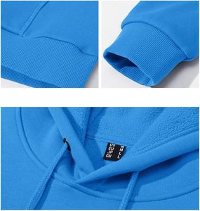 Sudadera con Capucha para Hombre, Estilo Urbano, 100% Algodón, Tejido Francés Grueso y Transpirable, Color Liso, con Logotipo Personalizado, Teñido Simple, para Invierno, Venta al Por Mayor - Product Image 5