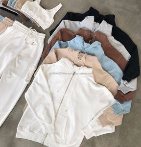 2025 New Fashion Customize Logo Sports Sweatshirt Sweatpants and Hoodies Set Long Sleeve <b>Zip</b> <b>up</b> Hoodie SetDDP Shipping - Product Image 1